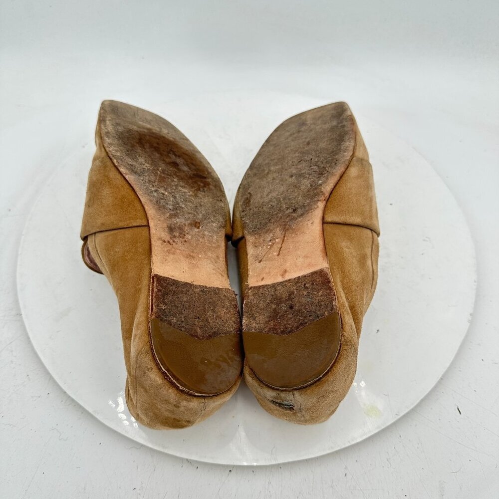 Roger Vivier Women Size EU 36 US 6 Brown Suede Gold Big Buckle Loafer Shoes - Picture 3 of 9
